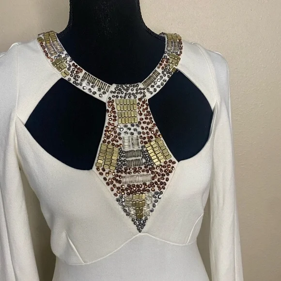 Venus Beaded Goddess Style White Dress! Size 2 - Picture 2 of 7